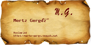 Mertz Gergő névjegykártya